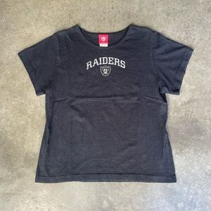 RARE VINTAGE BLACK Y2k NFL FOR HER RAIDERS GLITTERED VTG SHORT SLEEVE TEE
